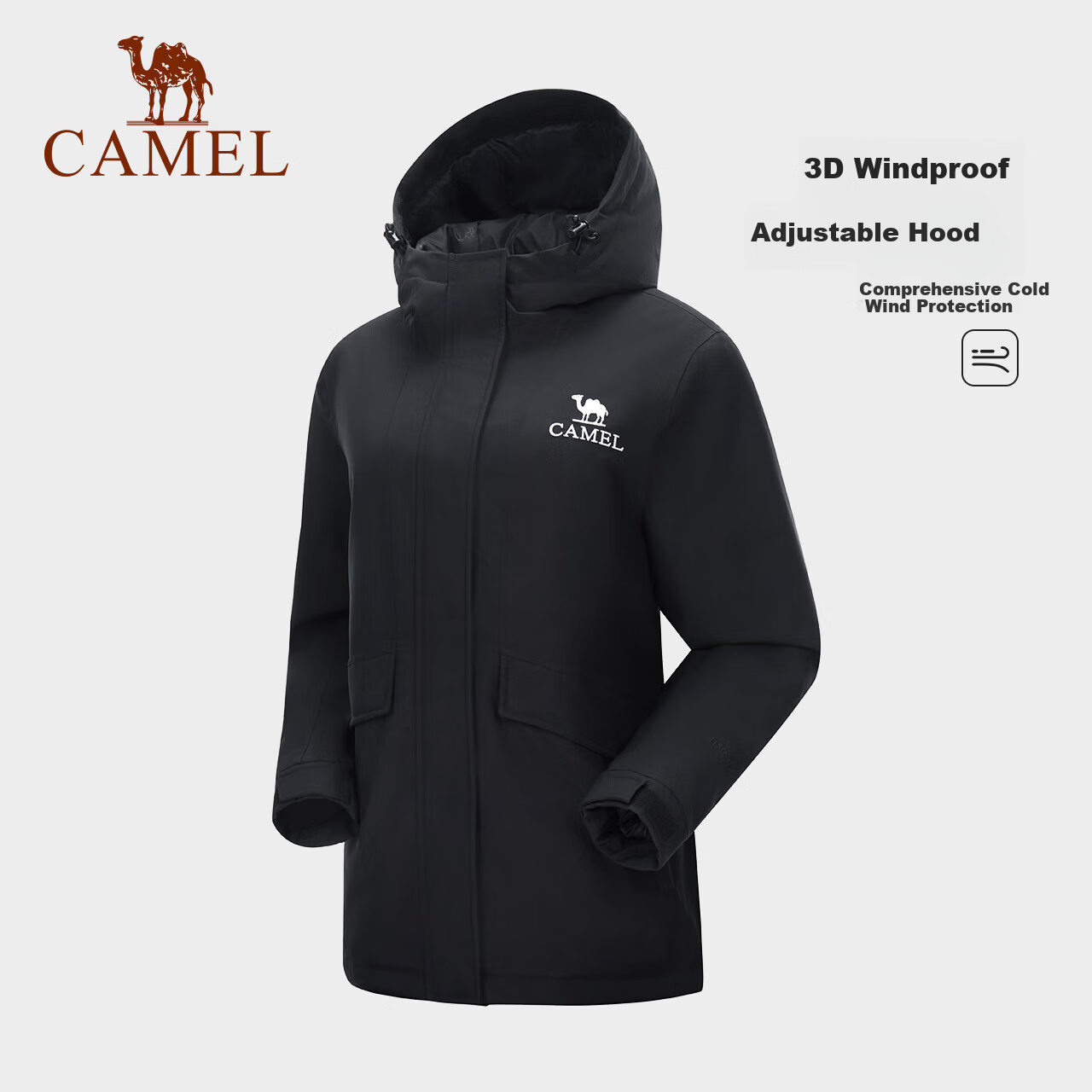 CAMEL Women's Outdoor Padded Jacket, Hard Shell Waterproof Coat for Men And Women, New Rainproof Tibet Hiking Clothing
