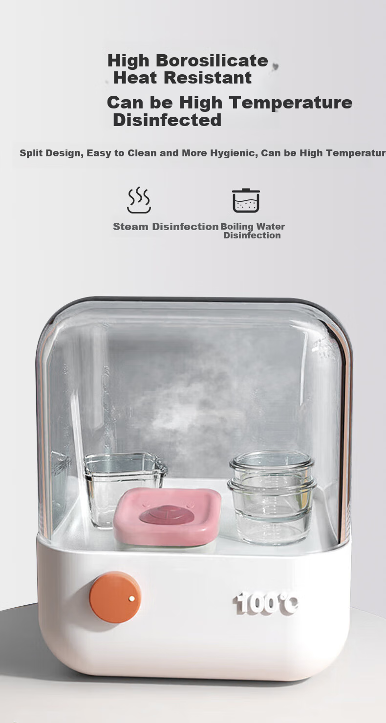 Baoshi Baby Food Storage Containers, Glass Bowls for Infants, Airtight Sealed Molds for Steaming, Cooking, Portioning And Freezing (Square + Round), Set of 2 5