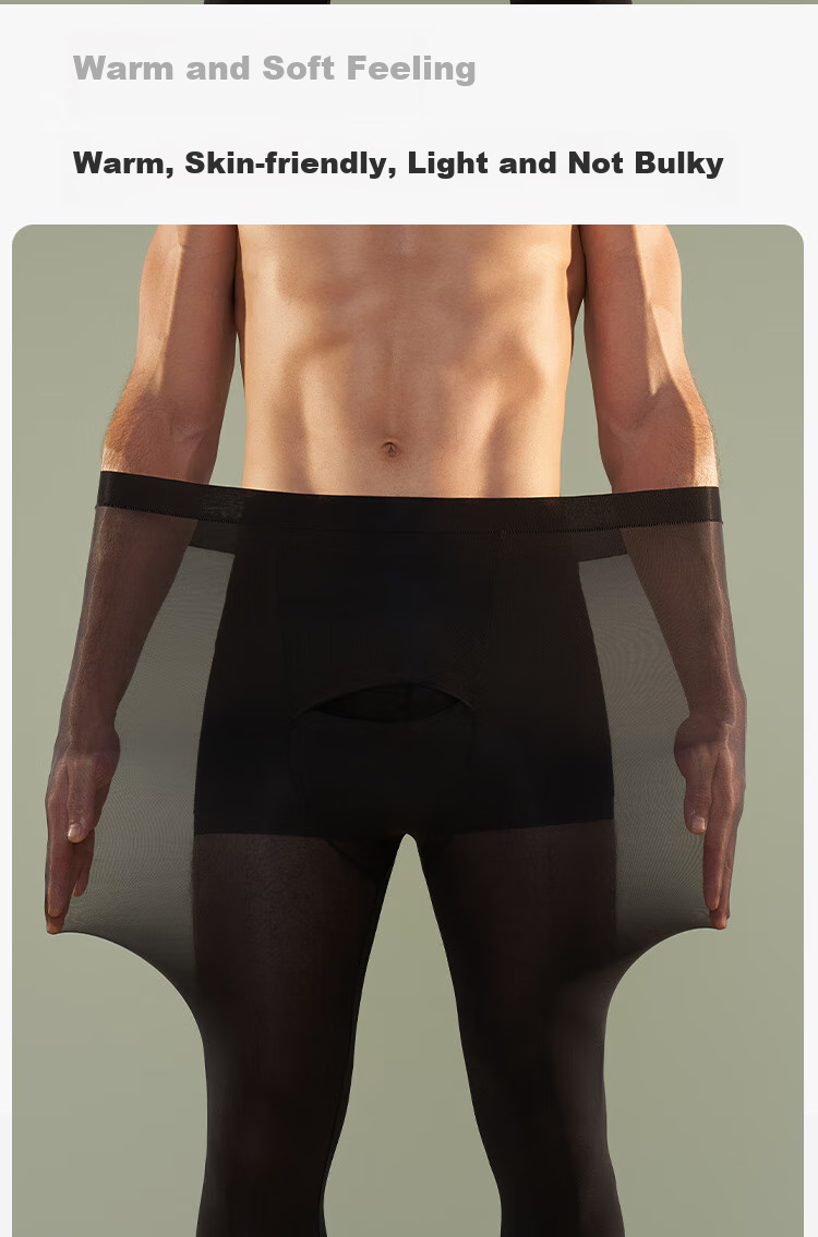 GUJIN Thermal Underwear for Men, Autumn And Winter Ultra-Thin Base Layer Pants, Seamless Face Mask Pants, 7A Antibacterial Large Size Base Layer Men's Autumn Pants Underwear 2
