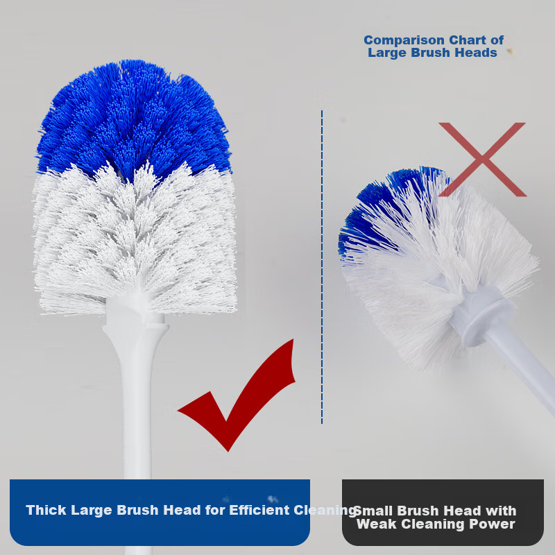 MR.SIGA Long-Handle Soft Bristle Toilet Brush, Bathroom Cleaning Brush, Wall-Mounted Toilet Brush with Enlarged Brush Head