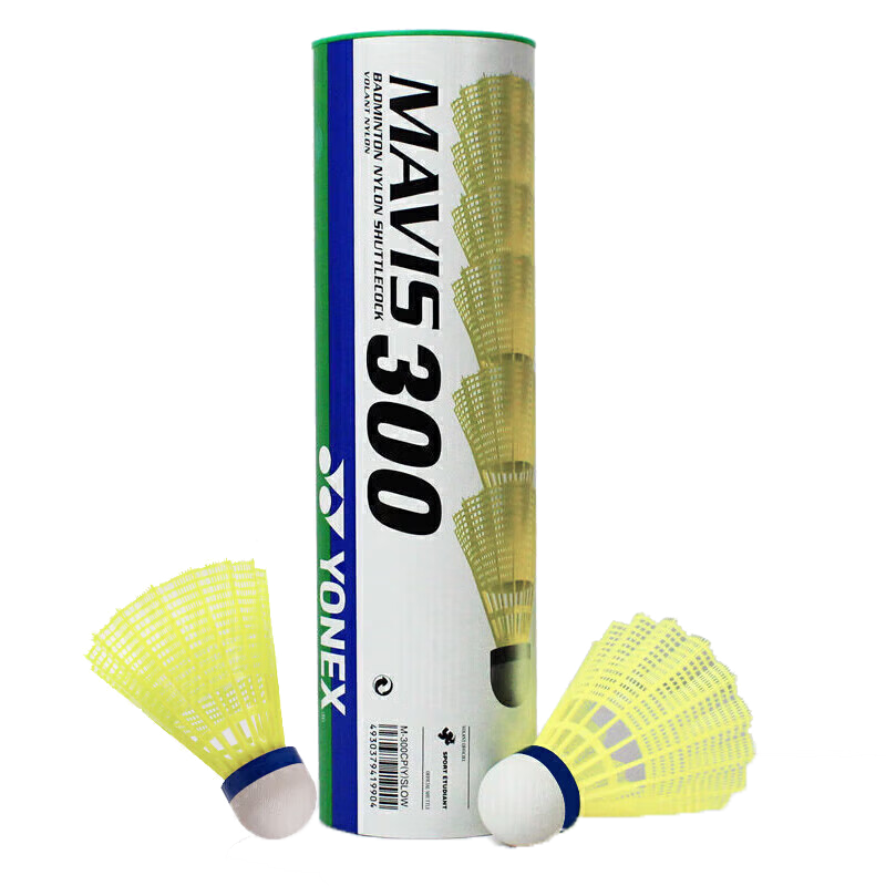 YONEX Nylon Badminton M-300 Indoor/outdoor Stable Flying Durable Plastic Shuttlecocks, Pack of 6, Yellow