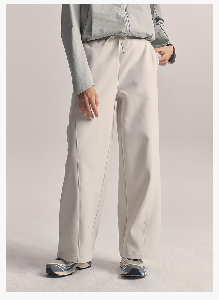 JD Original F4 Series Fleece Pants, High-Elastic Fleece-Lined Trousers for Women, Winter New Year Clothing, Cream Color, Size S 16