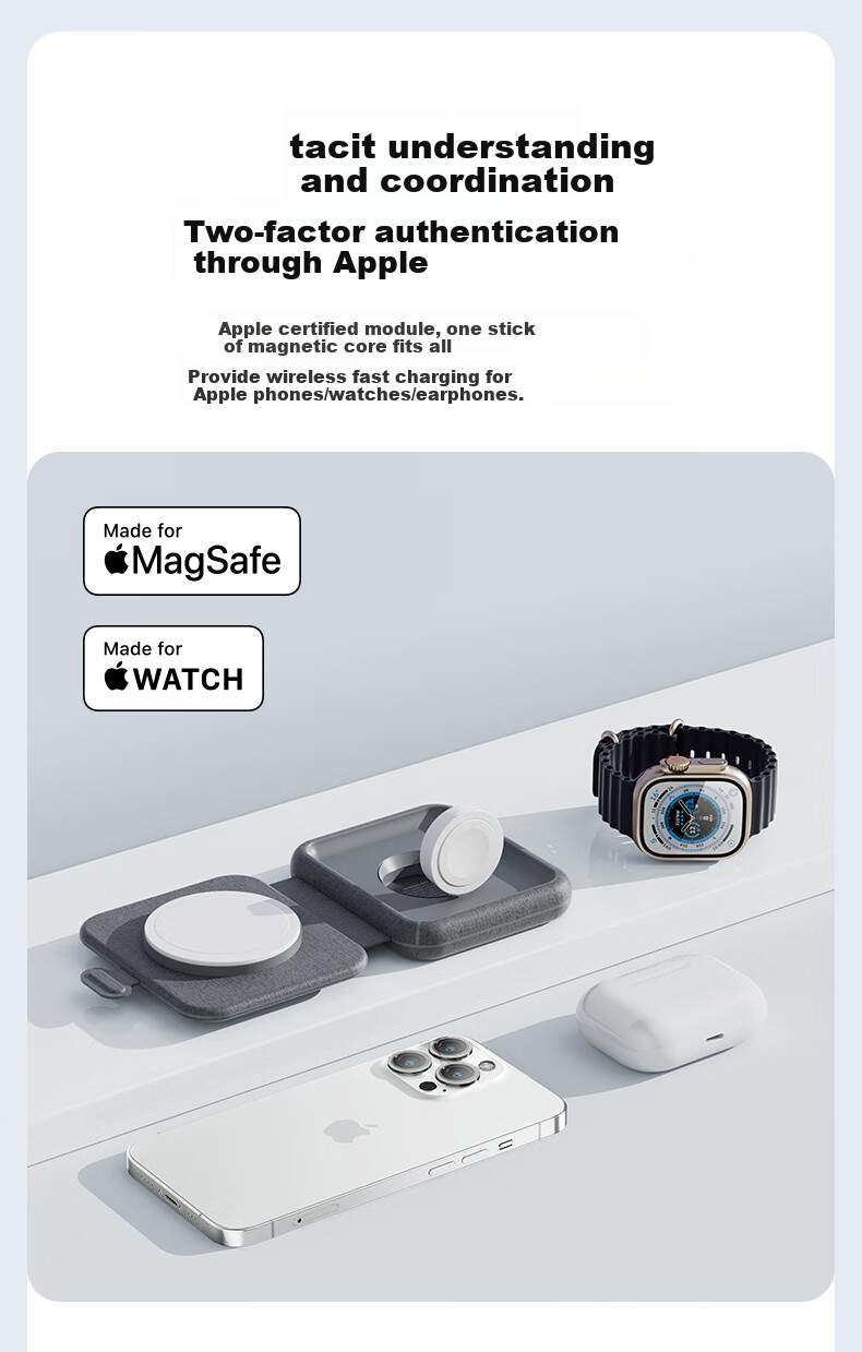 MOMAX Qi2.2 True 25W Apple MFi Certified 3-in-1 Wireless Charger with MagSafe Magnetic Foldable Stand for iPhone 17 Pro Max, Watch, Earphones - Orange 1
