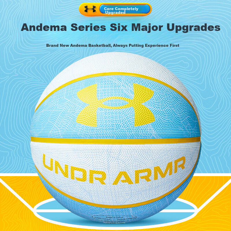 Under Armour Basketball Size 7 for Middle School Students, Youth Competitions, Adults, Indoor And Outdoor Use, Elementary School Students, Non-Slip, Wear-Resistant, Blue Basketball