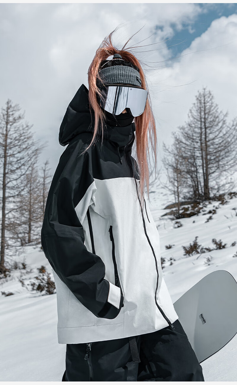 Nan En Ski Goggles New Cylindrical Double-Layer Anti-Fog Clear Adult Ski Goggles for Single and Double Boards Large Field of View Black Frame Ice Blue 1