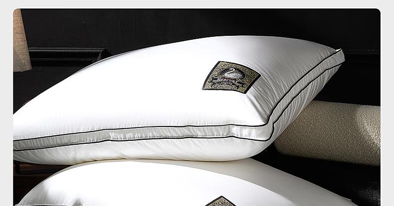 Mercury Home Textiles Pillow 95% White Goose Down Pillow Five-Star Hotel Down Pillow 120-Thread Count Class A Neck Support Cervical Pillow Single 17