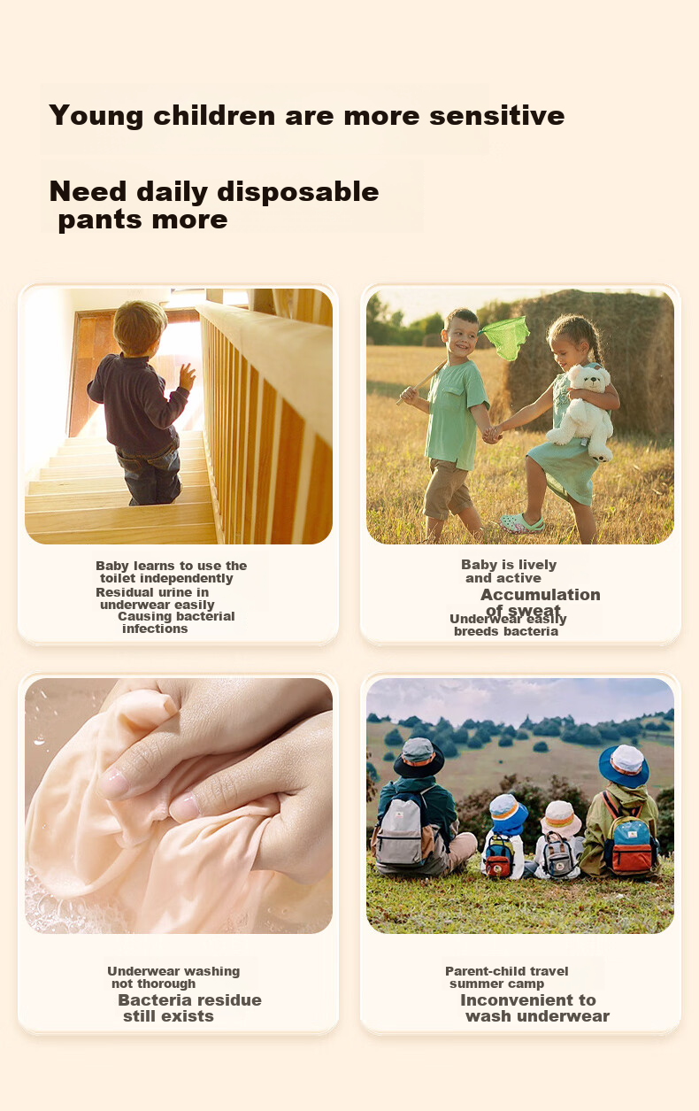 Mianxiaoran Kids Disposable Cotton Underwear Boys Girls Large Children Boxer Briefs Sterile Daily Use Travel Wash-Free Individually Packaged Four-Corner Pants 2