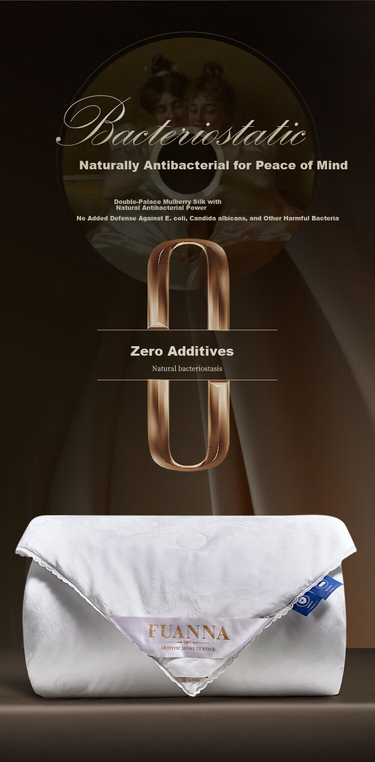FUANNA Silk Comforter, 100% Mulberry Silk Double Cocoon Duvet, Spring And Autumn Quilt, Double-Size Air Conditioning Blanket, Approximately 6.4 Jin, 230*229cm 5