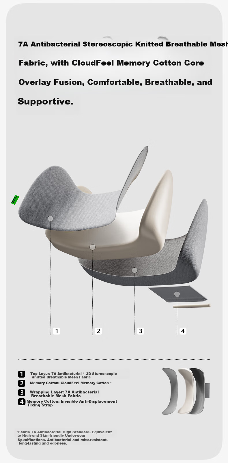 CICIDO Car Seat Lumbar Support Cushion Summer Waist Pillow Driver Backrest Neck Pillow 3