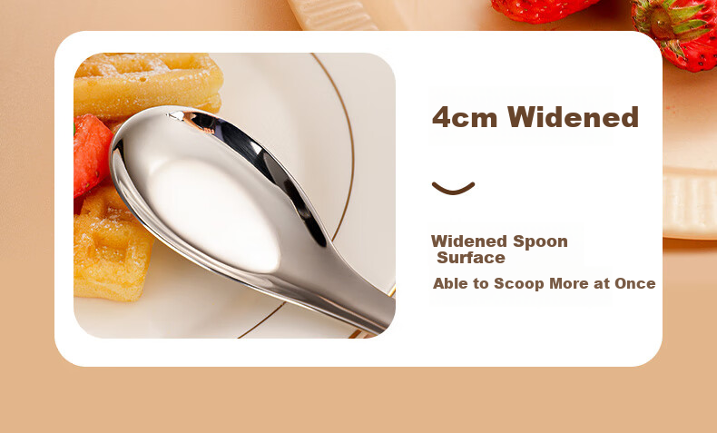 Guangyi 316L Stainless Steel Soup Spoon Thickened Large Flat Bottom Long Spoon Children's Tableware Panda GY1561 4