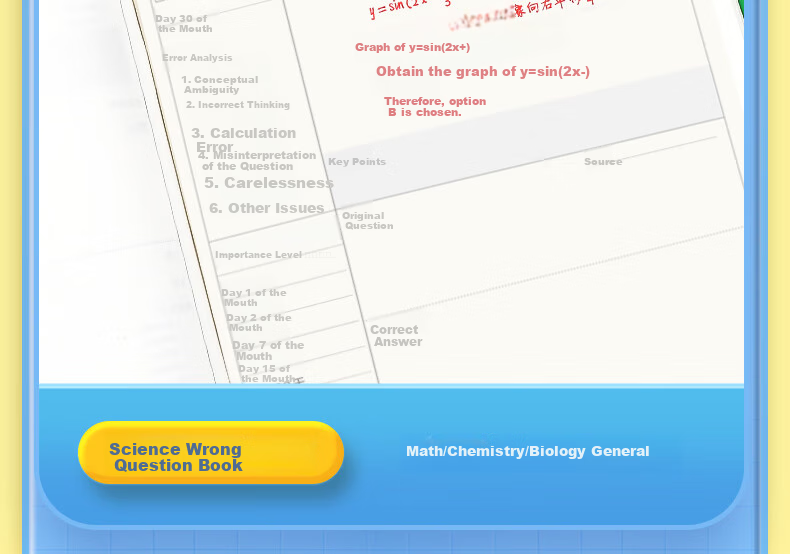 Huaxiawanjuan Single B5 Political Error Book, Specialized Error Correction Notebook for Middle And High School Students, Error Practice Book, Review Notebook, Error Collection Organizer, Journal, Diary 11