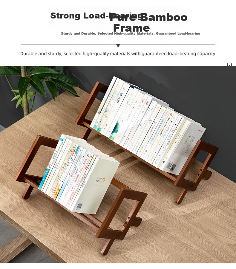 Laozhujiang Desktop Bookshelf, Simple Desk Organizer, Basic Bookcase, Student Storage Rack, Natural Color, 52cm Long 5
