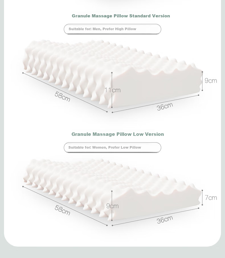 JaCe Thai Imported Latex Pillow, Bread-Shaped Cervical Pillow, 96% Natural Latex Content 18