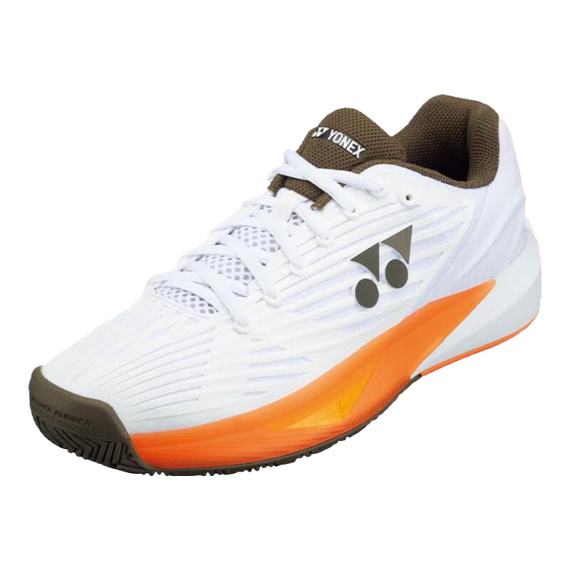 YONEX Women's Professional Tennis Shoes SHTE5LACEX White/Brown Size 39 Non-Slip Shock Absorption Power Cushion