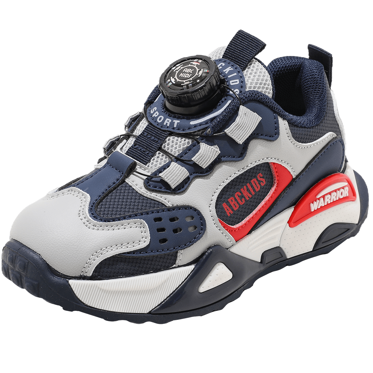 ABC KIDS Kids Running Shoes Boys and Girls Breathable Twist Button Running Shoes SY333603683PY Dark Blue Red Size 31