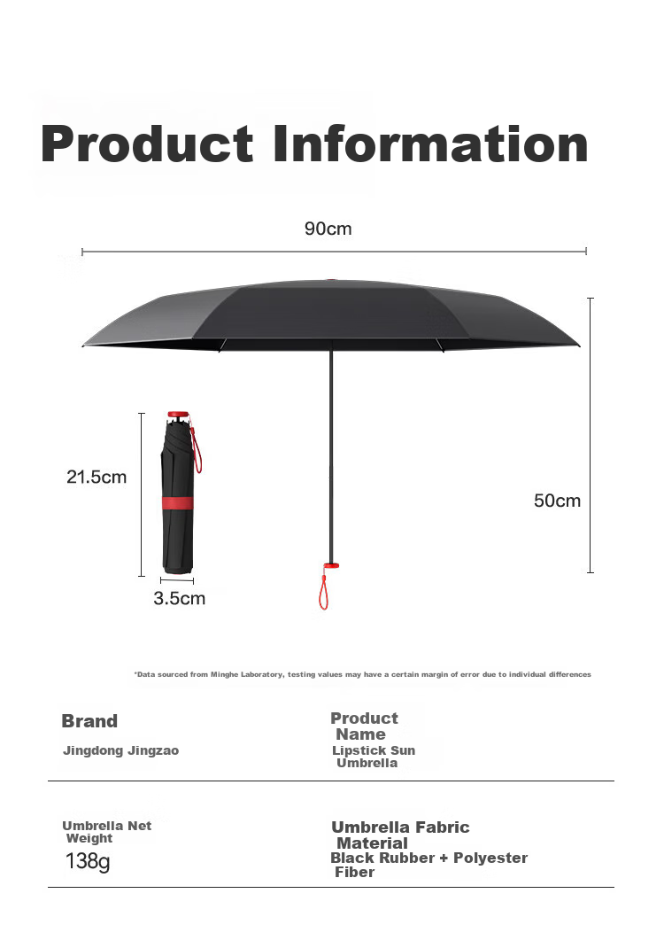 JD Original Lipstick Umbrella, Ultra-Light Portable Sunshade, UV Protection for Men And Wome 23