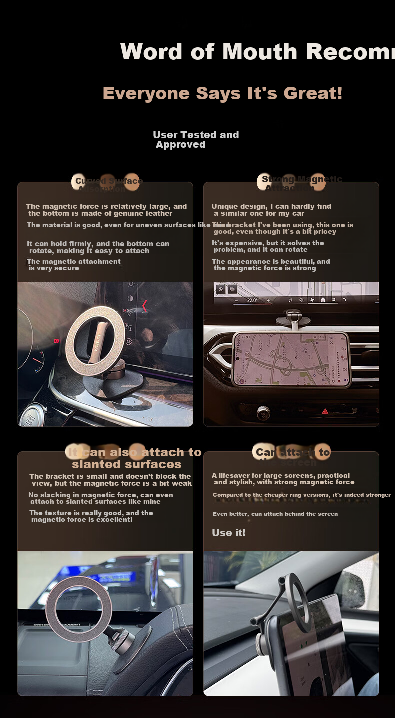 Lisen [Curved Compatible] Car Phone Holder, 2025 New Model, Specially Designed for Car Dashboard, Magnetic Navigation Mount, Adhesive Type 5