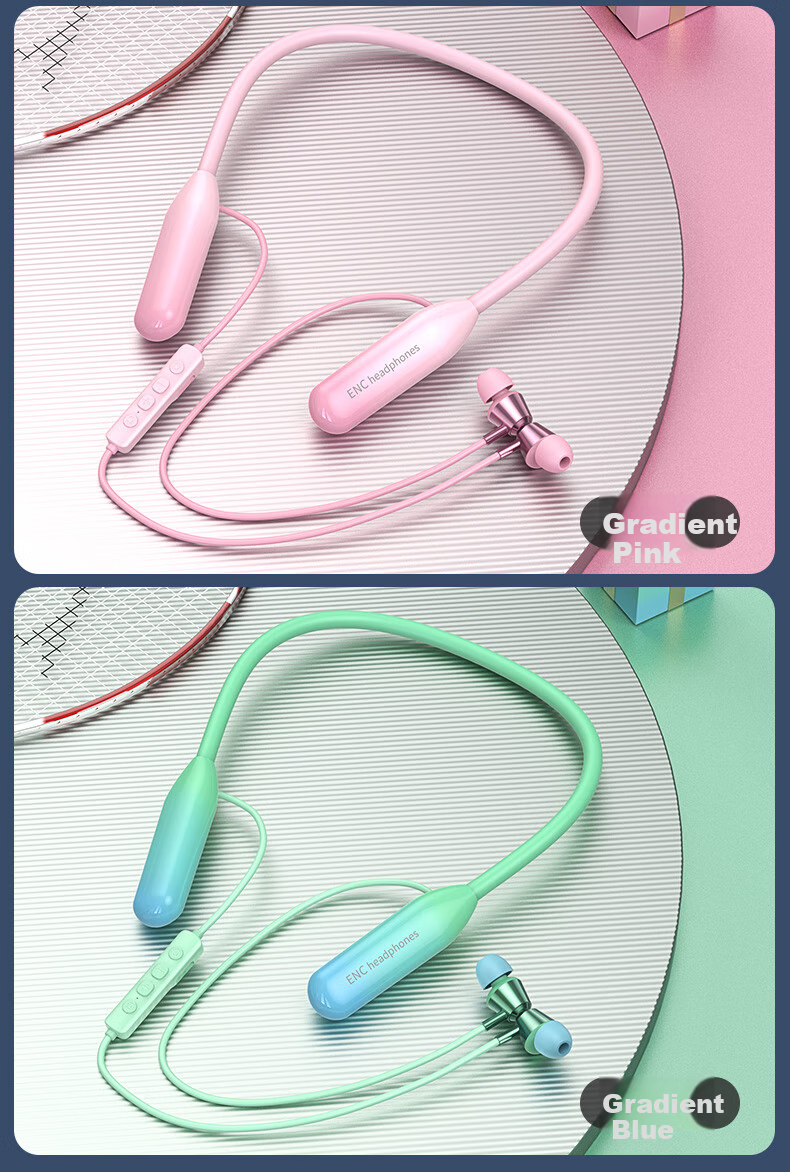 Chengao [High Battery Capacity] Bluetooth Headphones, Neckband Style, Noise-Cancelling, Sound Isolation, High-Fidelity Audio Quality, Ultra-Long Battery Life, Comfortable In-Ear Design, Compatible with All Smartphones, A20 Pink 12