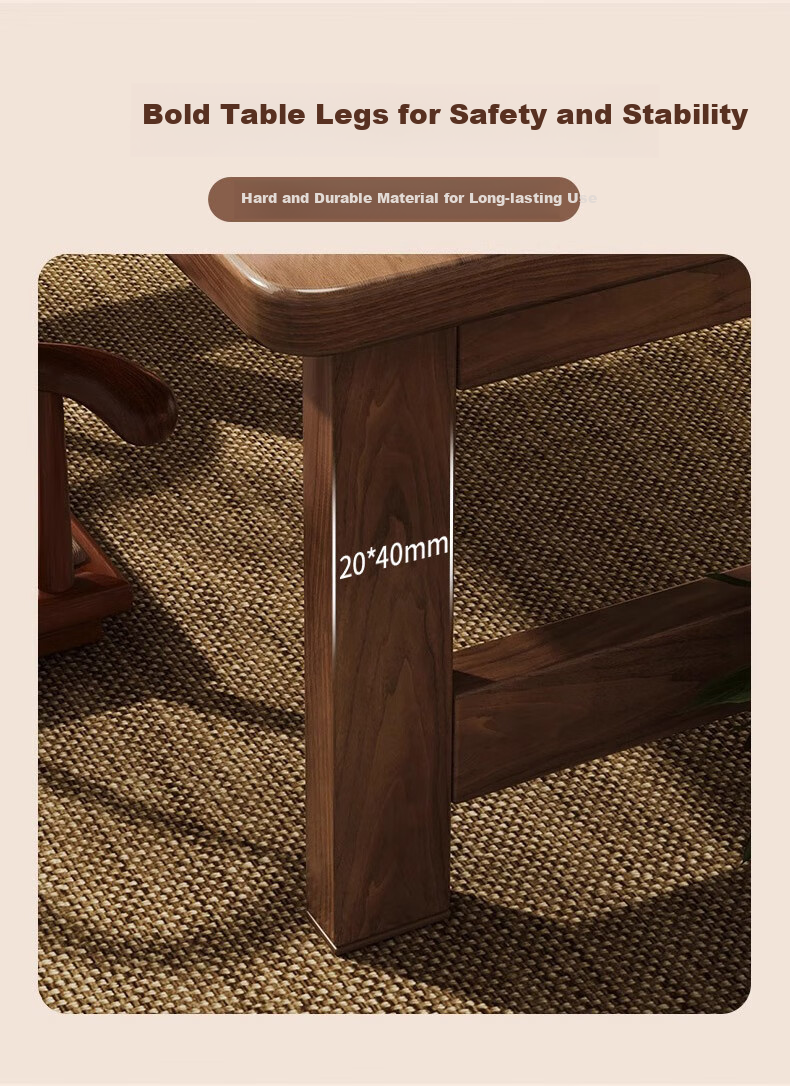 Zhuobo Coffee Table, Tea Table, Bay Window Table, Kang Table, Bedside Table, Small Table, Folding Table BZ52 Walnut Color 60*40cm 5