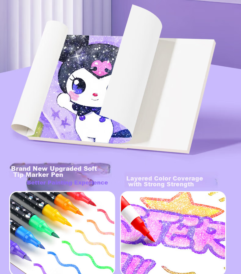 Yuji Flash Markers, Dual-Color with Glitter, Watercolor Pens, Highlighters, Laser Pearls, Glitter Paints, Children's School Supplies, Journaling Tools, Back-To Gifts, Children's Day Presents 4