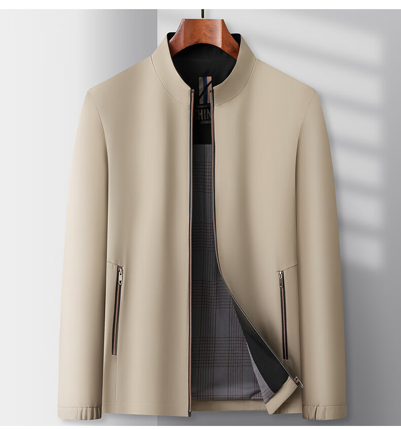 TUCANO Men's Spring Autumn Lightweight Jacket Middle-aged and Elderly Business Windproof Stand Collar Coat Dad's Executive Jacket 5