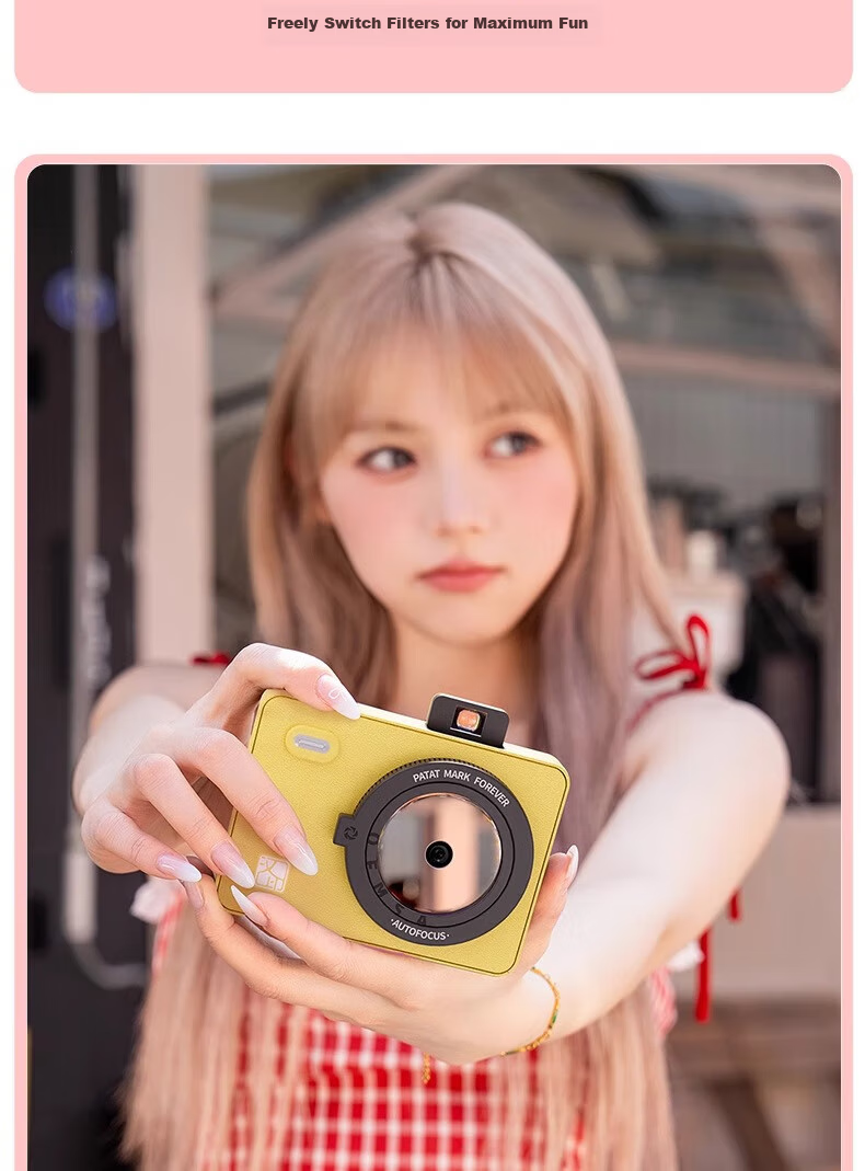 HPRT Z5 Instant Camera, Yellow, Photo Printing Instant Camera, High-Definition Hot-Smooth Coating, Birthday Gift, Student Children's Gift, Women's Travel Photography Printer 10