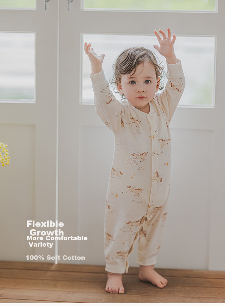 Guaiqixiong Ma Nian Infant And Toddler Clothes, Boys And Girls Long-Sleeve Bodysuit, Spring And Autumn Pure Cotton Pajamas, Home Romper, Crawling Suit 1