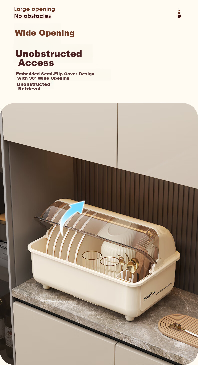 Jingmao Bowl And Chopstick Storage Box, Kitchen Cabinet with Lid, Utensil Organizer, Dish Rack, Storage Shelf 3