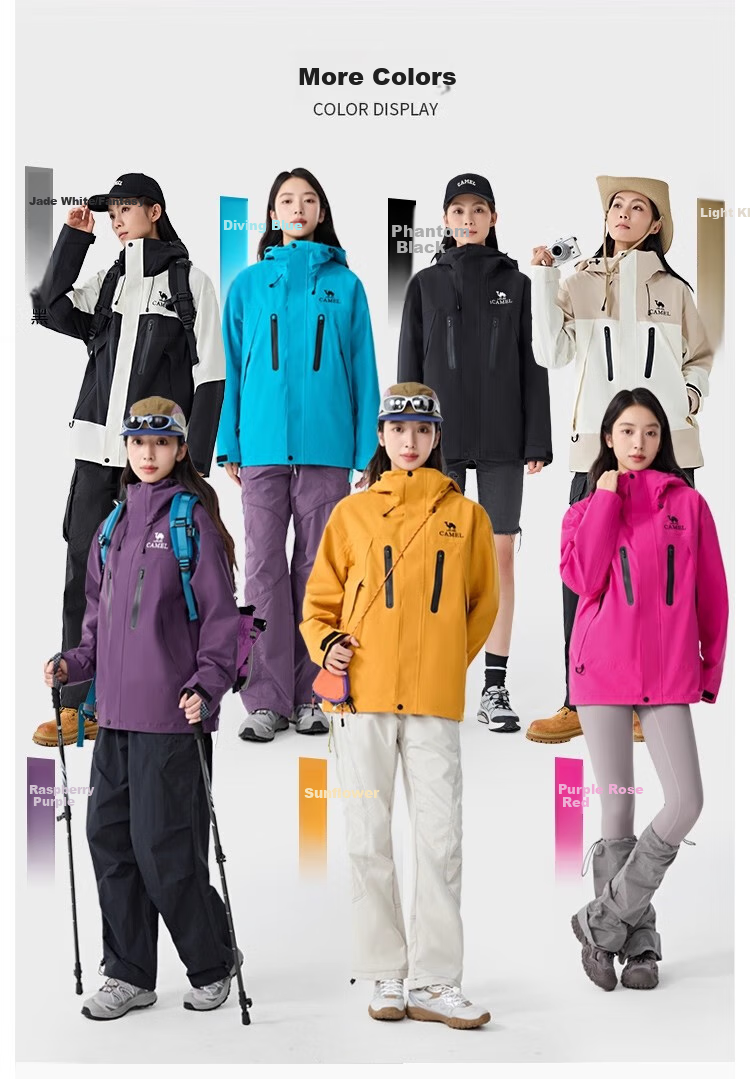 CAMEL [Wang Junkai's Choice] Outdoor Jacket Three-In Unisex Spring And Autumn Fleece-Lined Windproof Waterproof Mountaineering Coat 20