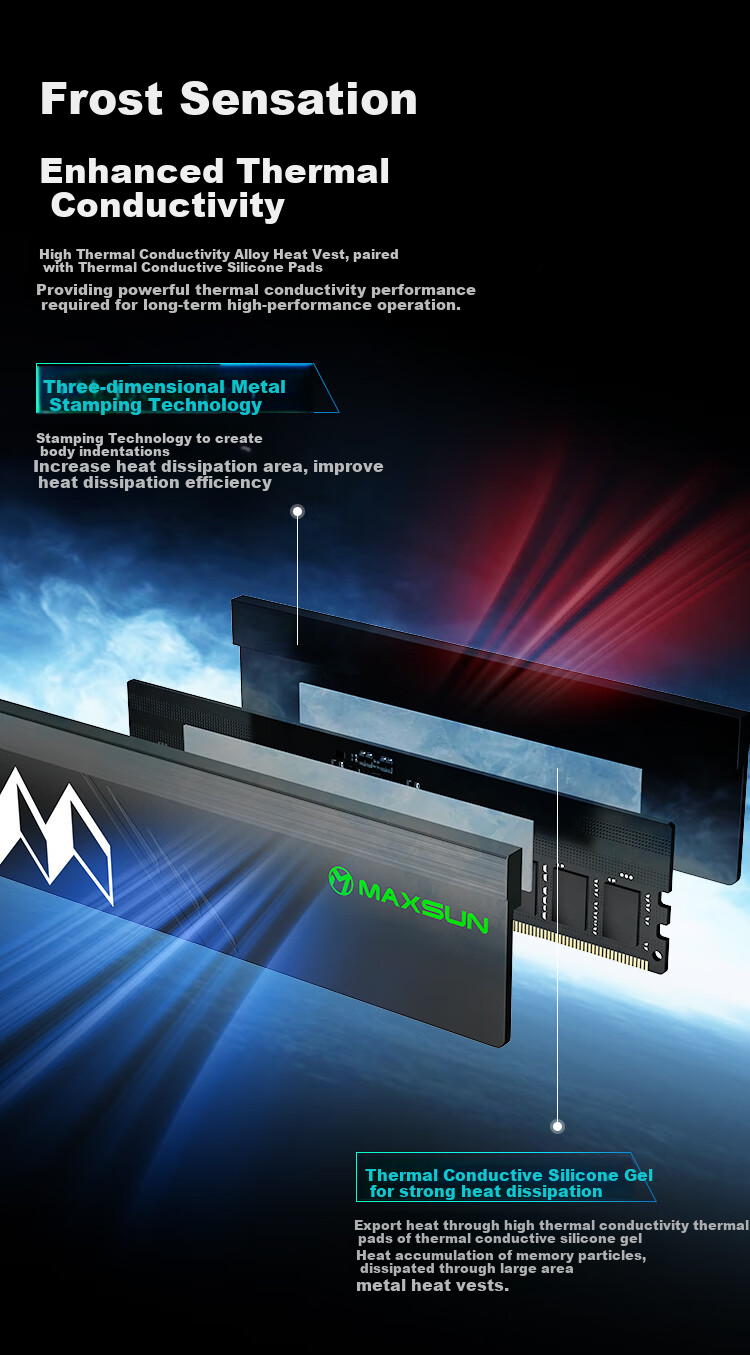 MAXSUN 16GB DDR5 6000 Desktop RAM Dark Shine Series Hynix A-die CL28 [Partial Compatibility] 5