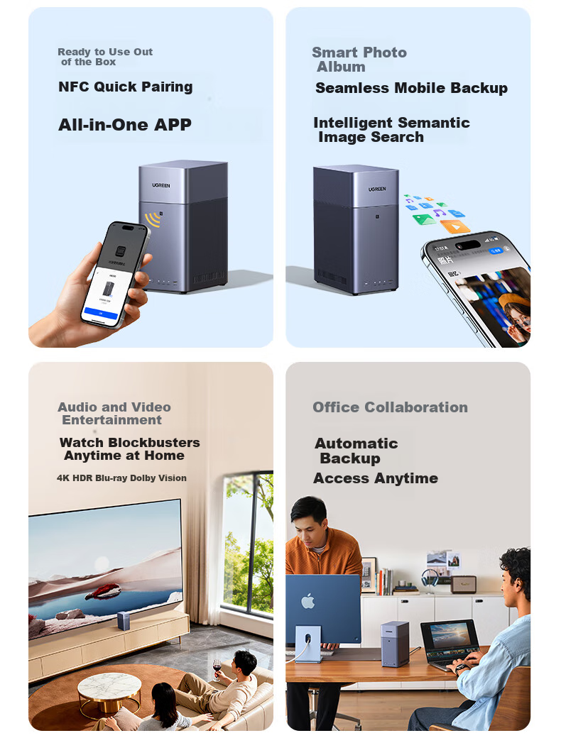 UGREEN Private Cloud DH2300, 8GB Dual-Bay NAS Network Storage, Personal Cloud AI Home Hard Drive Server, Mobile NFC One-Touch Connection, Photo Album Backup, Phone And Tablet Expansio 9
