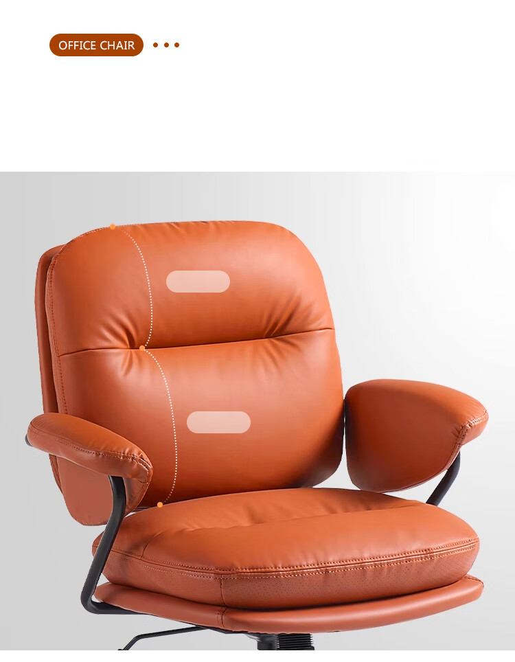 Annafu Computer Chair, Office Chair, Gaming Chair, Home Ergonomic Chair, Backrest Chair, Swivel Chair BG332, Black Legs, Orange 5