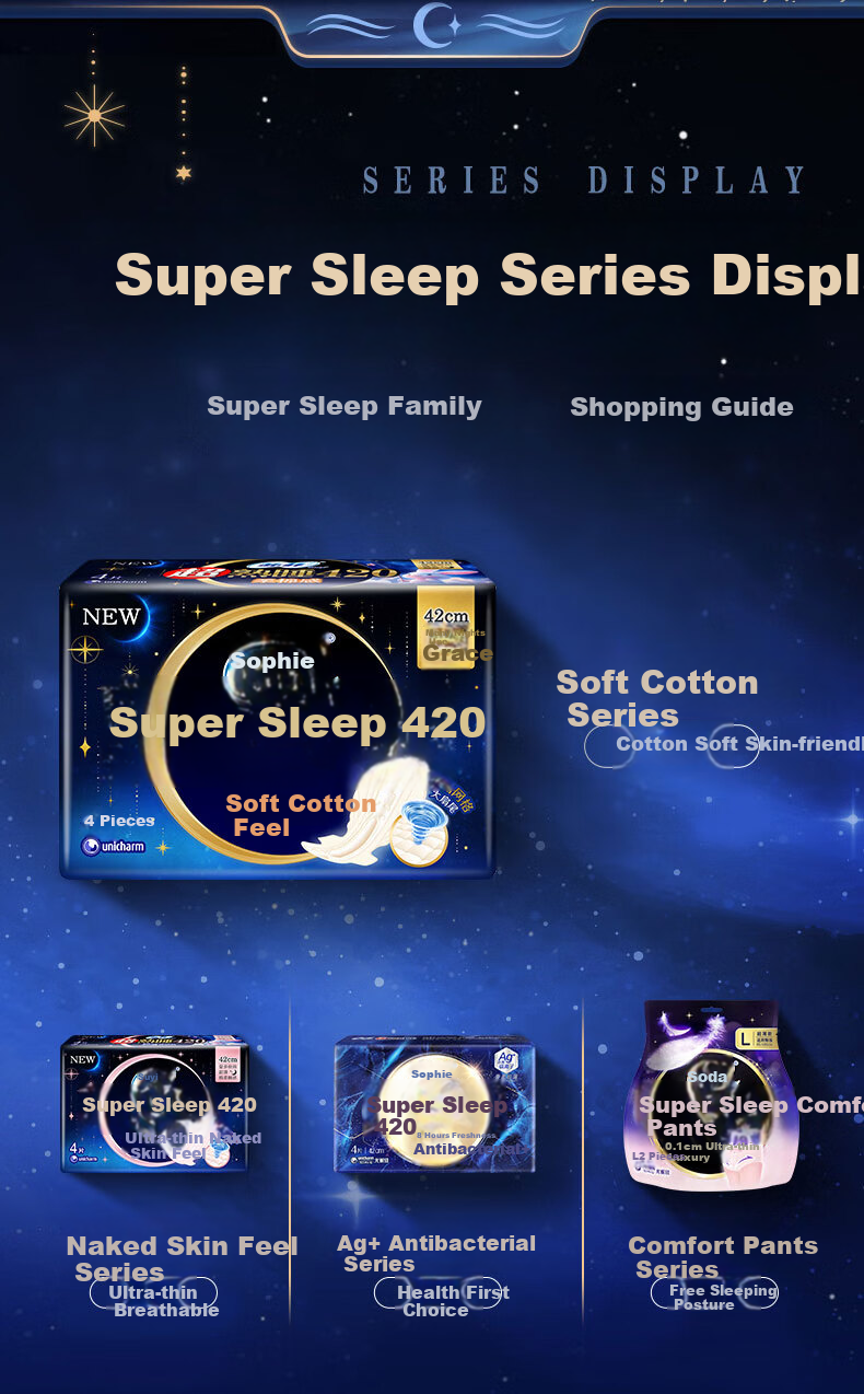 SOFY [Butter Bear] Elastic, Comfortable Sleep, Sanitary Napkins, Day And Night Set, 96 Pieces, Menstrual Pads, Official Self-Operated 7