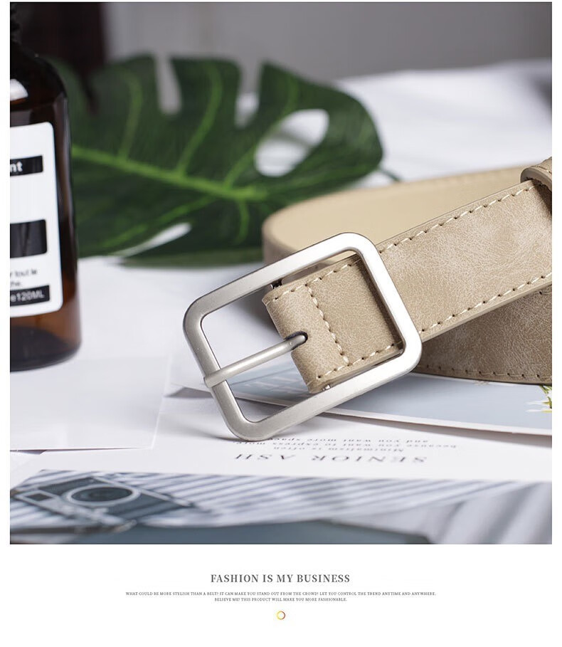 Jeanswest New Korean Style Pin Buckle Men's Leather Belt Casual Versatile Waistband Trendy Men's Pants Belt Ins Style 7