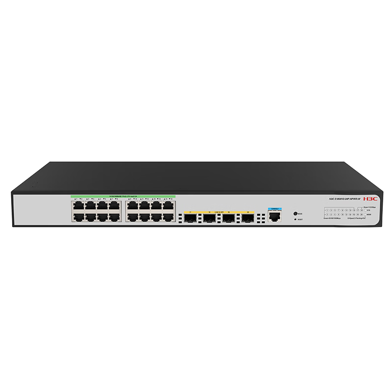H3C 16-Port Gigabit Ethernet + 4 x 2.5G Optical Layer 2 Managed POE Enterprise Network Switch 255W Power over Ethernet/Port Isolation S1850V3-20P-HPWR-HI