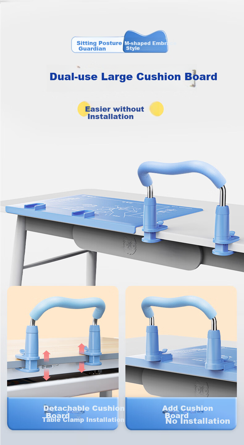 Maotaizi Posture Corrector, Anti-Lowering Head Writing Device, for Primary School Students, Protects Myopia, Prevents Hunchback, Improves Posture for Writing And Learning, Reading Aid Stand, Blue 9