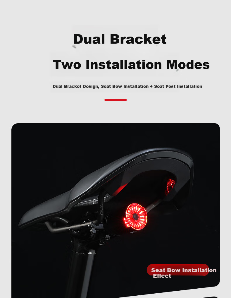 Tasiduizhang Bicycle Taillight, Mountain Bike Sensor Safety Warning Light, High Brightness Flashing Cycling Equipment, Handlebar Model 5