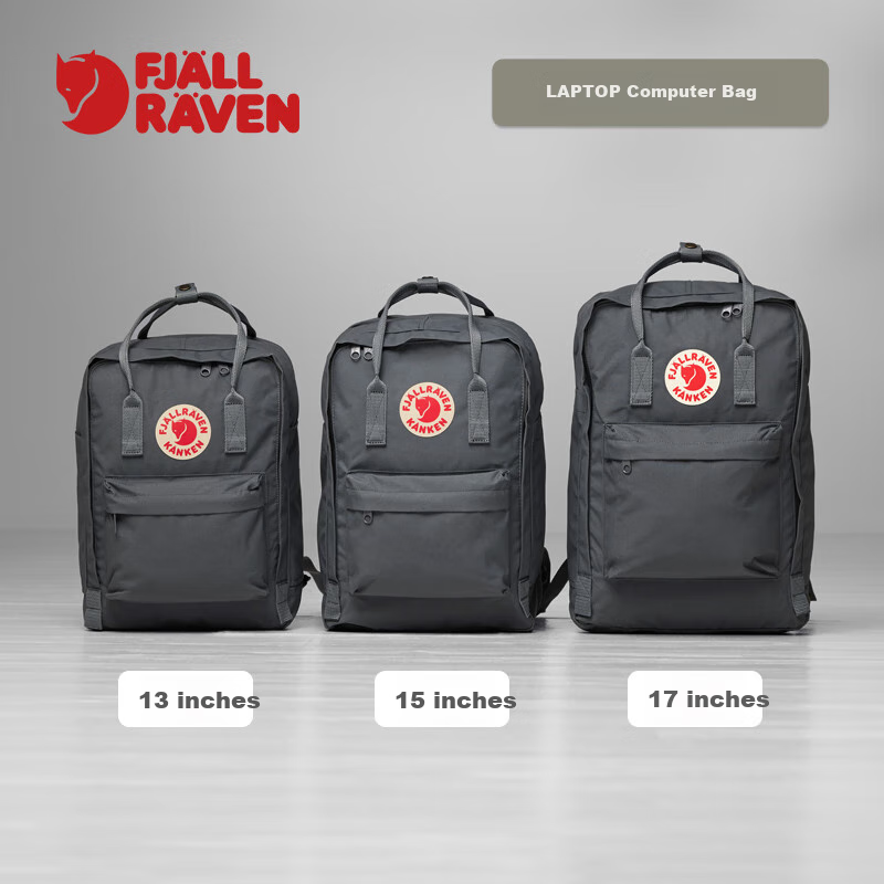 FJALLRAVEN Laptop Backpack, Unisex School Bag with Large Capacity, Model 23523-046, Super Gray, 13L