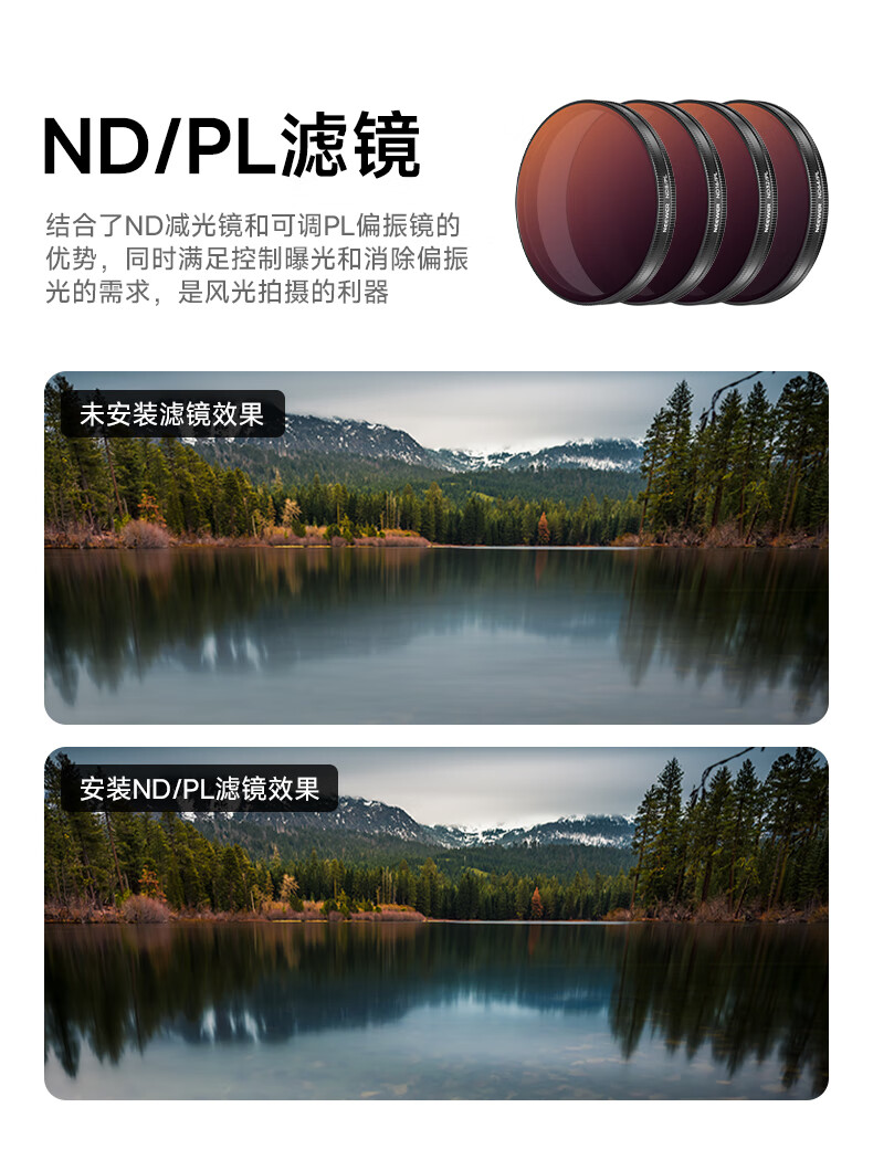 NEEWER DJI Action 6 Sports Camera Filter Kit 5-Pack CPL/1/4/UV/Anti-Light Pollution/ND32 Outdoor Photography Protective Polarizing ND Filters Accessories 9