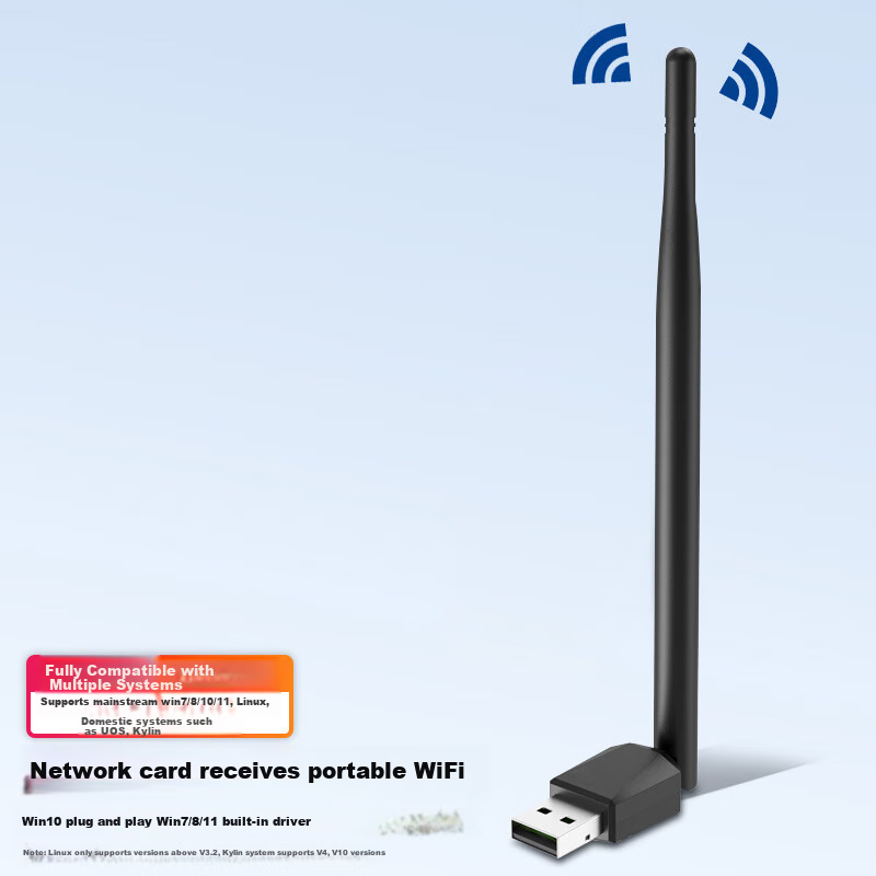 Tengfei USB Wireless Network Adapter, Desktop Computer WiFi Receiver, Compatible with Desktop And Laptop Computers, External Network Card with Unlimited WiFi Transmitter