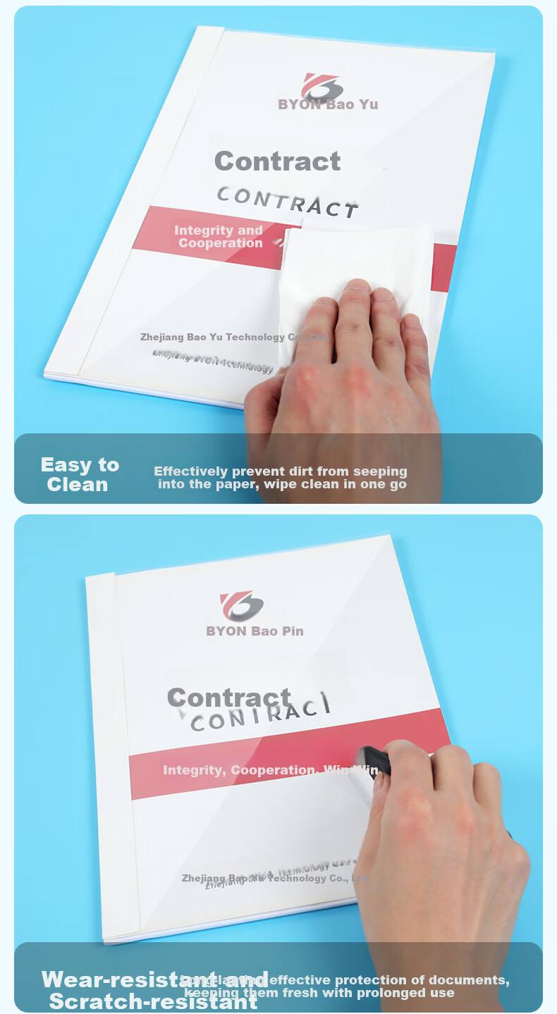 BYON 20 Hot Melt Cover Sleeves 10MM, Hot Melt Binding Machine Plastic Covers, Transparent Covers for Contracts A4, Glue-Bound Covers, Hot Melt Binding Machine Covers, Glue Sheets for Tender Documents 5