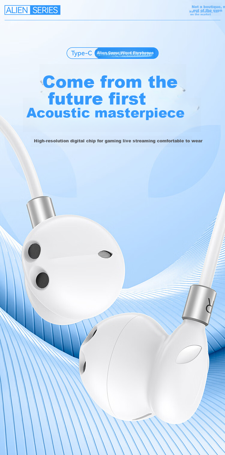 DOOSEYUON [2025 Alien Edition] Apple Wired Earphones Type-C Compatible with IPhone 17 Plus, 16, 15 Pro Max, IPad Pro, Huawei Nova 13 1