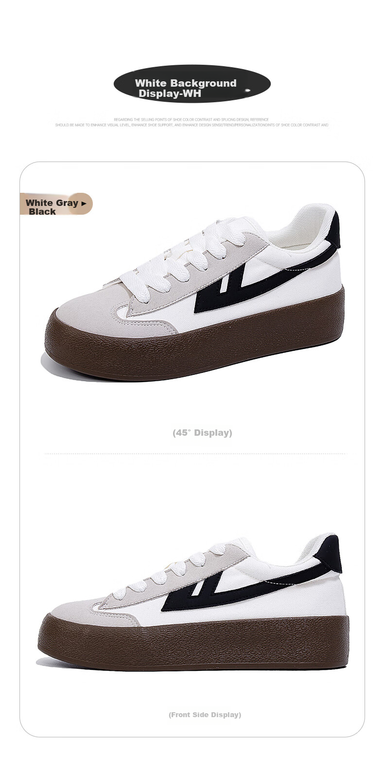 Huili Official Women's Shoes, Summer Breathable Canvas Shoes for Women, 2026 New Casual Shoes, White-Gray Size 37 19