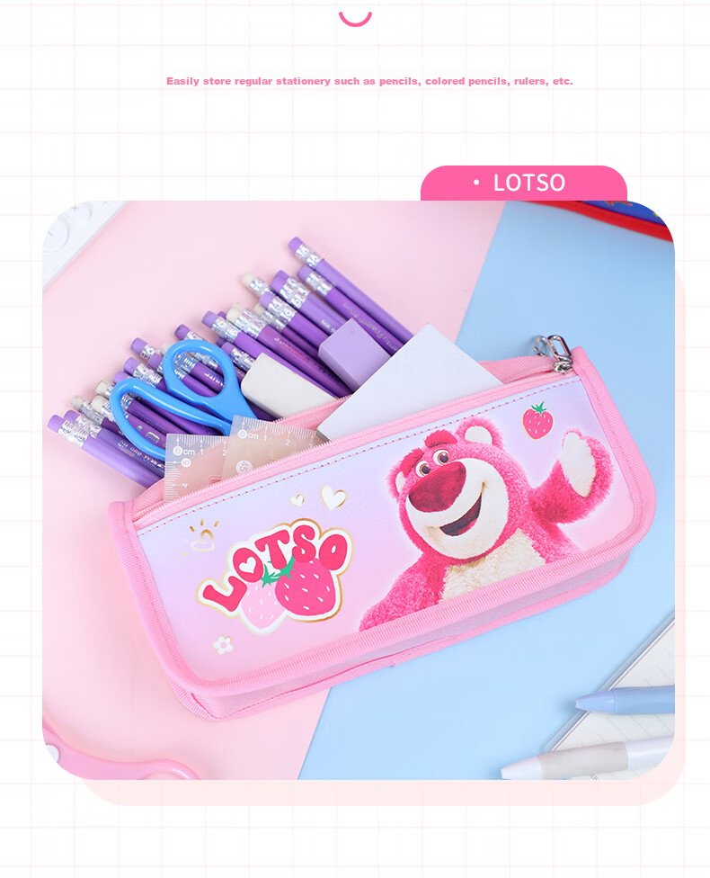 Disney Student Pencil Case, Stylish Large-Capacity Children's Stationery Storage Bag Graduation Gift Elementary School Student DIY Durable Pencil Case, Frozen Purple 6