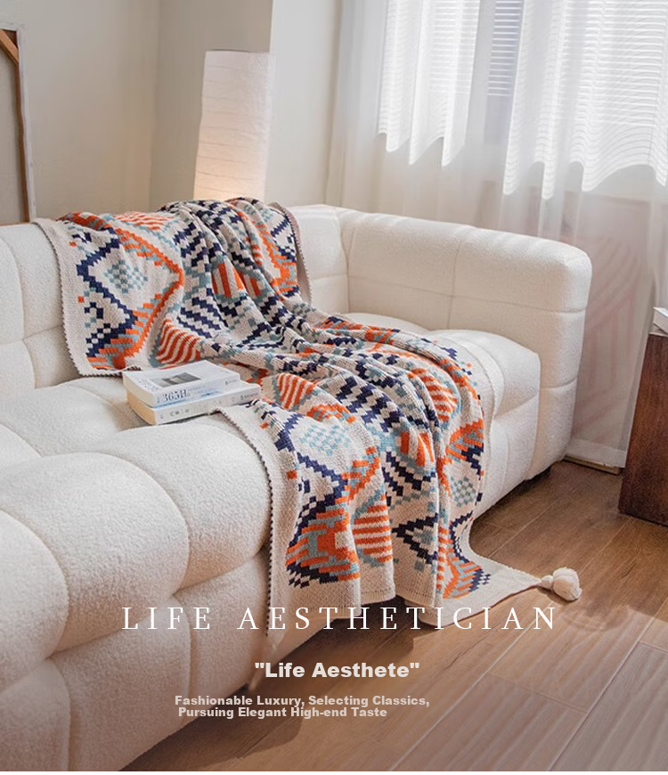 Wuyinliangpin Knitted Blanket, All-Season Throw, Office Air Conditioning Blanket, Children's Nap Throw, Small Quilt for Afternoon Rest, 110x130cm 1
