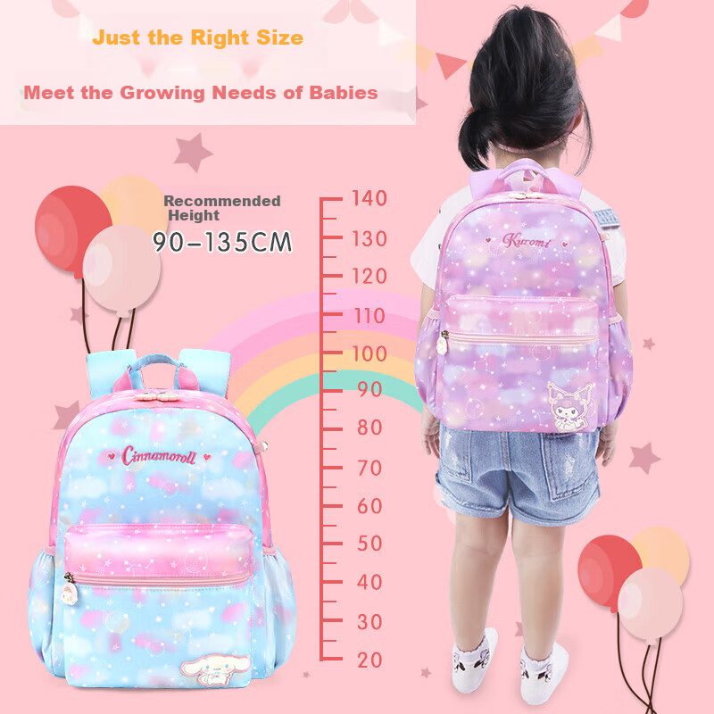 Hello Kitty Backpack for Elementary School Students, Cute Cartoon Backpack for Girls, Children's Schoolbag for Grades 1-3, Cartoon Bag DB96587A Pink