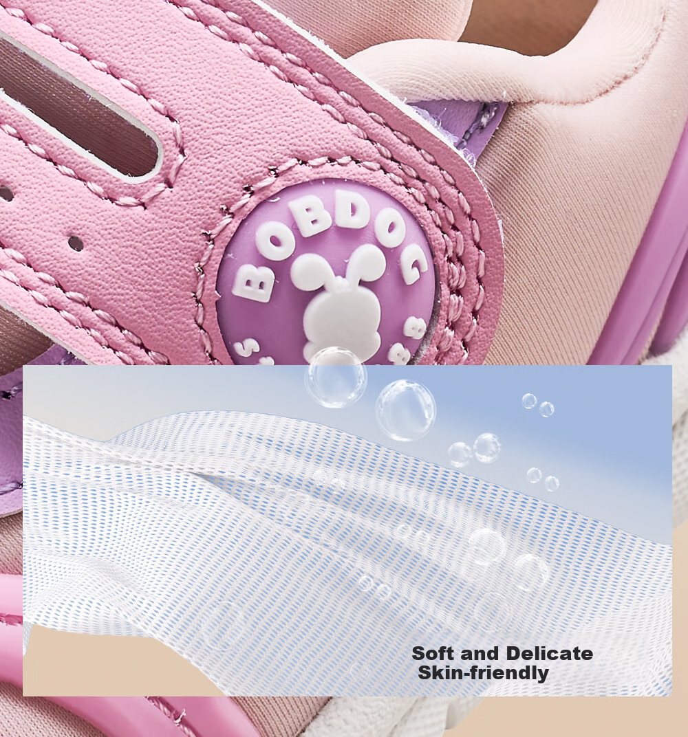 BOBDOG Children's Walking Shoes, Baby Non-Slip Breathable Caterpillar Boys' Shoes, Cherry Blossom Pink, Size 21 7