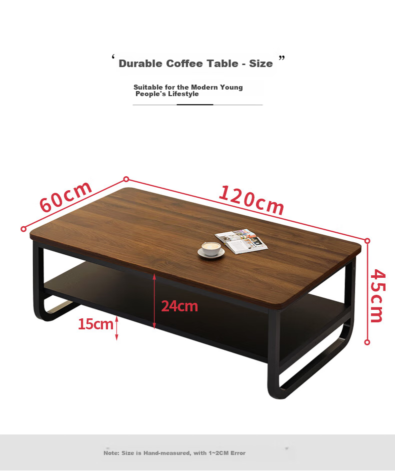 Fanshe Coffee Table for Small Apartments, Modern Minimalist Living Room Coffee Table, Office Tea Table, Simple Wooden Sofa Side Table 13