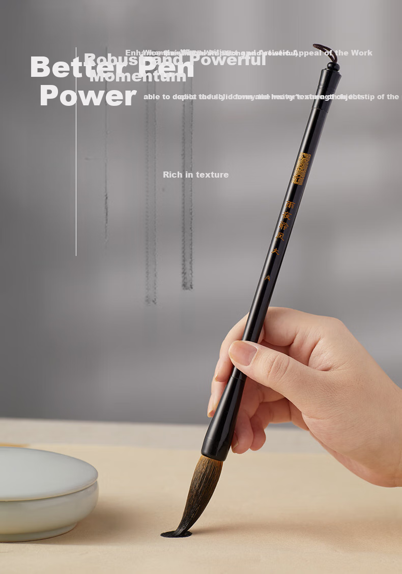 Liupintang Sandalwood Mixed Hair Brush Set with Sheep And Wolf Hair, Professional Large And Medium Script Calligraphy Brush Kit for Beginners, Adults, Students, White Cloud Set, Four Treasures of The Study, Xuan Paper And Painting Supplies 4