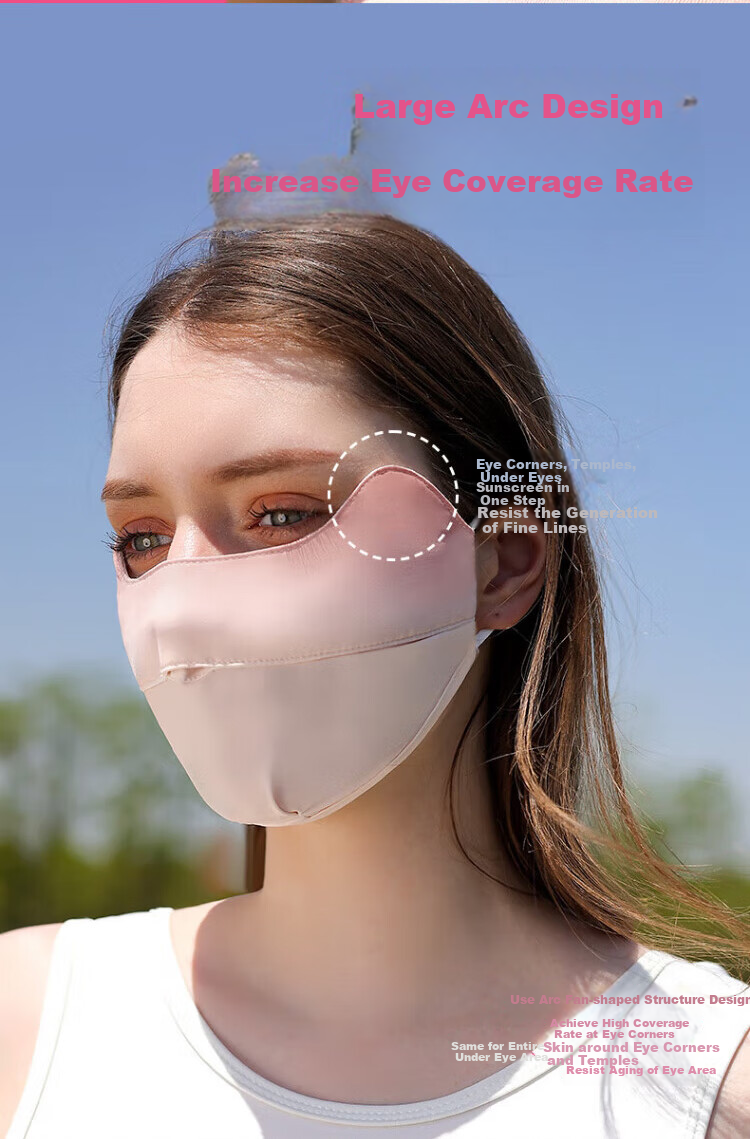 DUSENNA Sun Protection Face Mask, UV-Resistant Face Shield, Face And Eye Guard, Ice Silk Cycling Mask, Purple Gradient 6